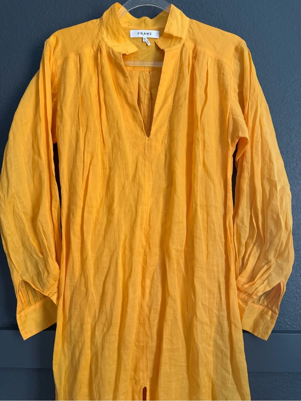 FRAME • Women's maxi kaftan Shirt Dress - XS - golden yellow - Picture 5 of 9